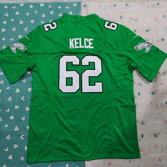 Philadelphia Eagles Kelly Jason Kelce Game #62 Green Jersey - Picture 7 of 9